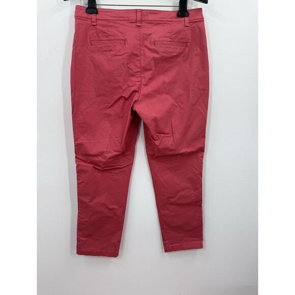 Gap Girlfriend Khaki 12 Pink Red Women's Straight Leg Cotton Stretch Mid-Rise - Picture 3 of 8